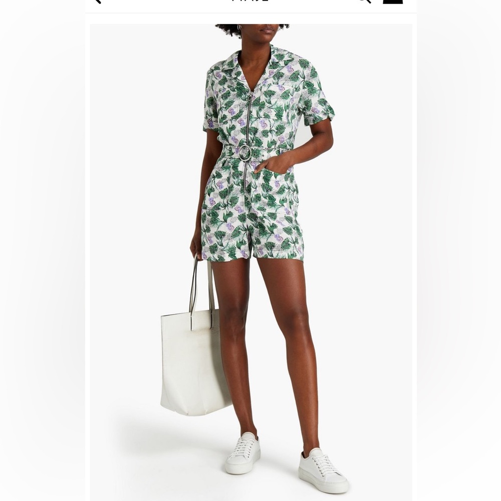 Maje belted floral playsuit. Size 34.